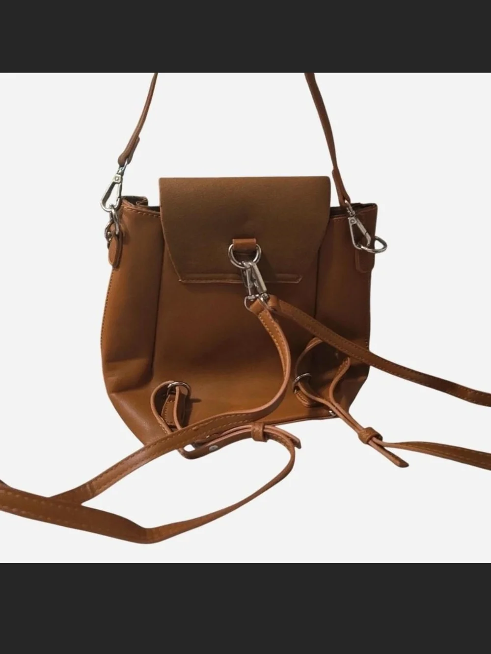 Universal Thread Tan Faux Leather Ring-Accent Backpack